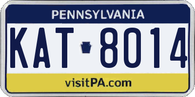 PA license plate KAT8014