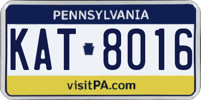 PA license plate KAT8016