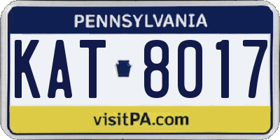 PA license plate KAT8017