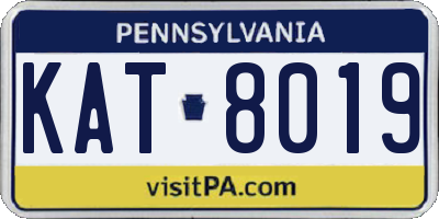 PA license plate KAT8019