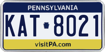 PA license plate KAT8021
