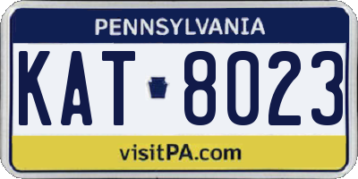 PA license plate KAT8023