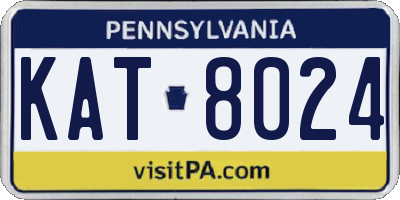 PA license plate KAT8024