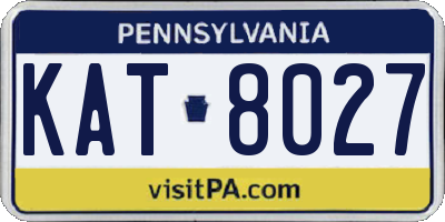 PA license plate KAT8027