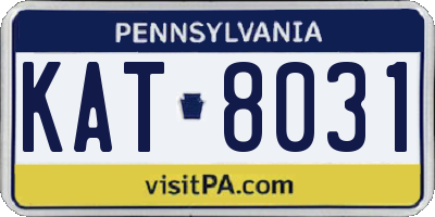 PA license plate KAT8031