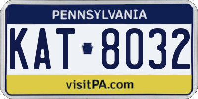 PA license plate KAT8032