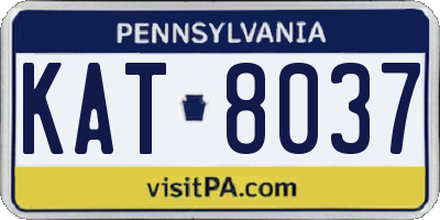 PA license plate KAT8037