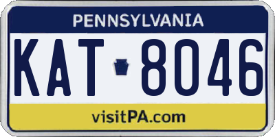 PA license plate KAT8046
