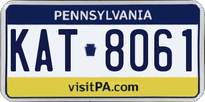 PA license plate KAT8061