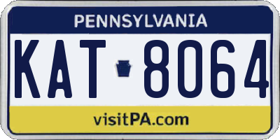 PA license plate KAT8064