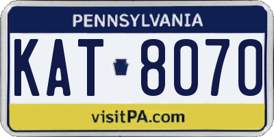 PA license plate KAT8070