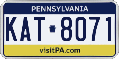 PA license plate KAT8071