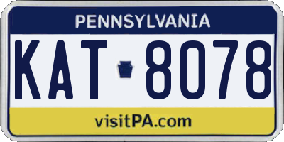PA license plate KAT8078