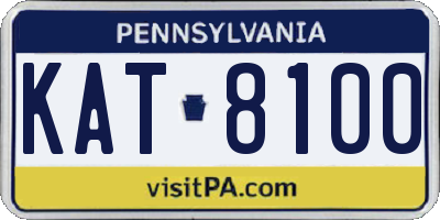 PA license plate KAT8100