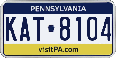 PA license plate KAT8104