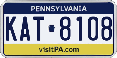 PA license plate KAT8108