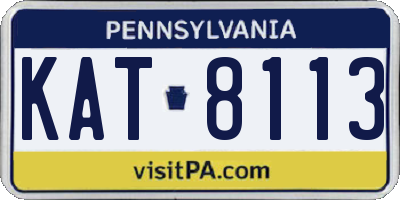 PA license plate KAT8113