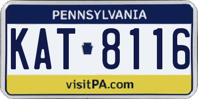 PA license plate KAT8116
