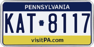 PA license plate KAT8117