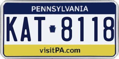 PA license plate KAT8118