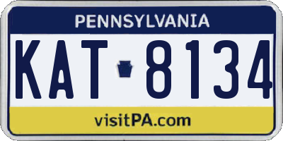 PA license plate KAT8134