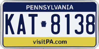 PA license plate KAT8138