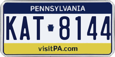 PA license plate KAT8144