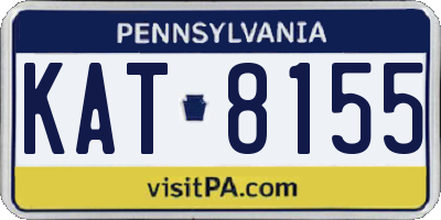 PA license plate KAT8155