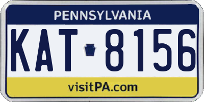 PA license plate KAT8156