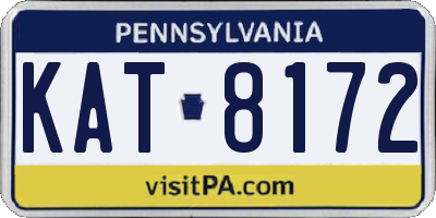 PA license plate KAT8172