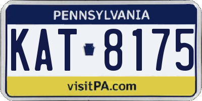 PA license plate KAT8175