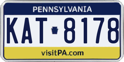 PA license plate KAT8178