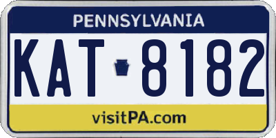 PA license plate KAT8182