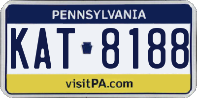 PA license plate KAT8188
