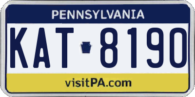 PA license plate KAT8190