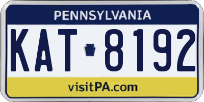PA license plate KAT8192