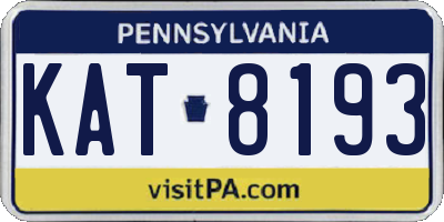 PA license plate KAT8193