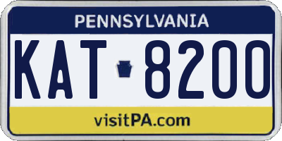 PA license plate KAT8200