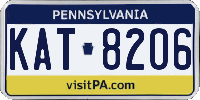 PA license plate KAT8206