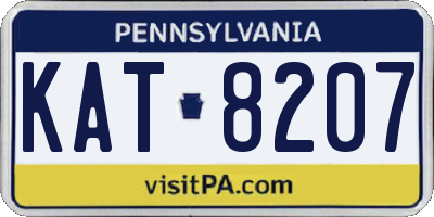 PA license plate KAT8207