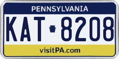 PA license plate KAT8208