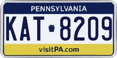 PA license plate KAT8209