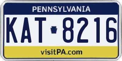 PA license plate KAT8216