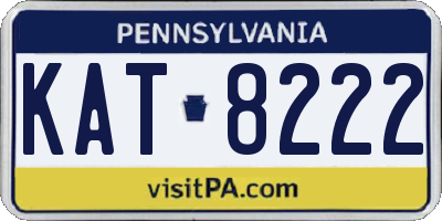 PA license plate KAT8222