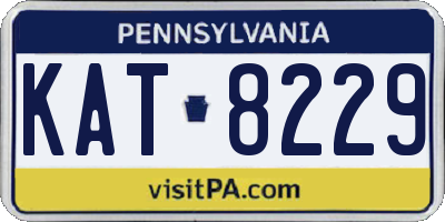 PA license plate KAT8229