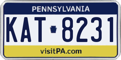 PA license plate KAT8231