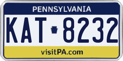 PA license plate KAT8232
