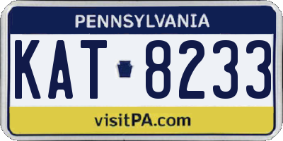 PA license plate KAT8233