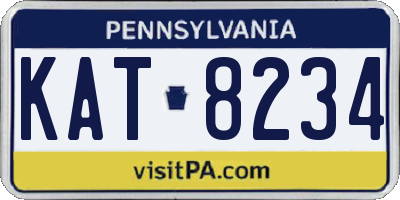 PA license plate KAT8234