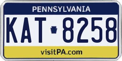 PA license plate KAT8258